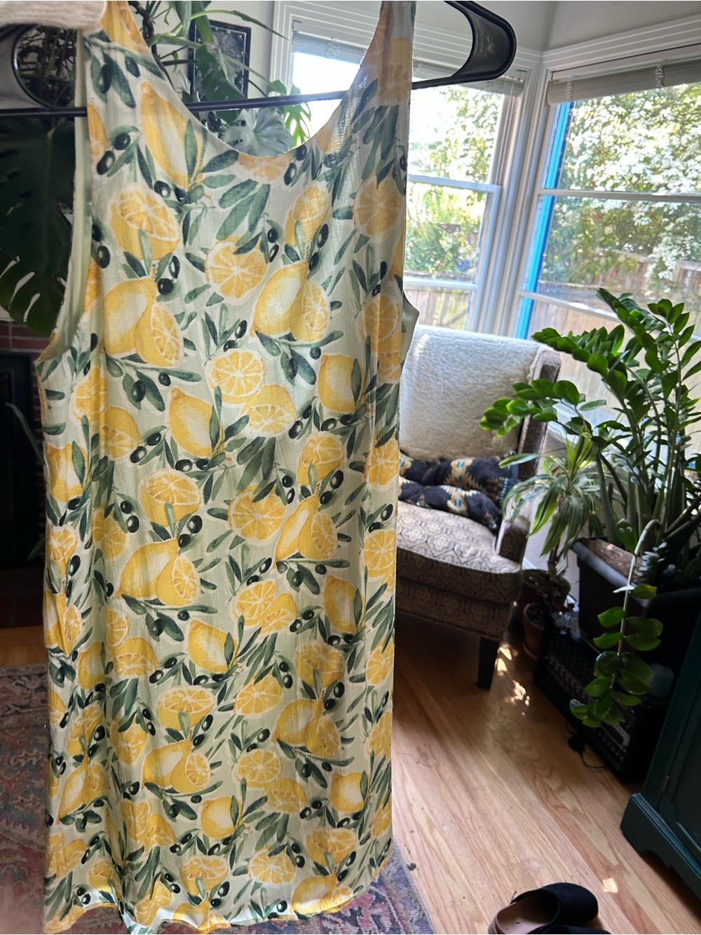 Abercrombie & Fitch Yellow Lemon Print Mini Dress - Picture 3 of 4